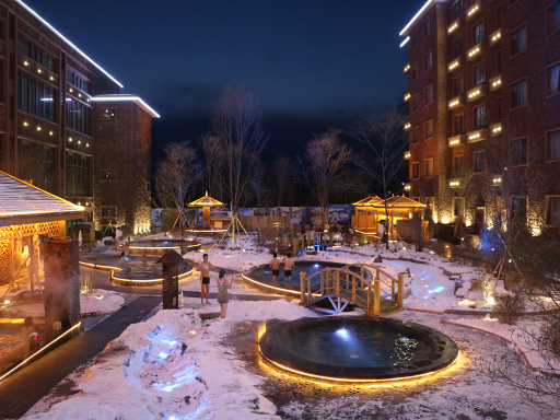 Snow hot spring 雪地温泉1