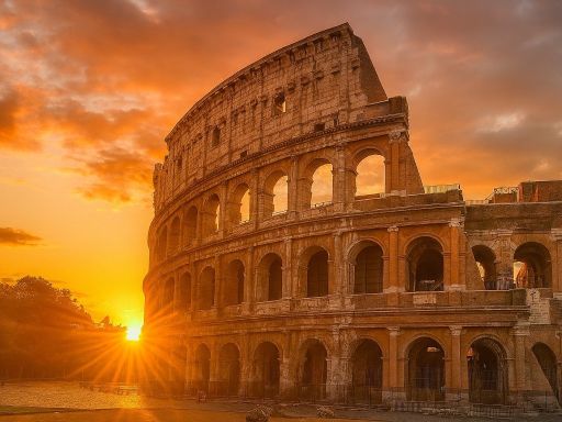 Colosseum at Sunset Ancient grandeur in golden light